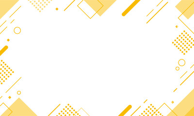 【オレンジ】幾何学模様背景・メンフィスのフレームパターン素材