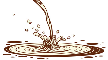 Pouring water on a white background. Vector illustration of pouring water.