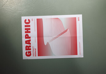 Mockup Of Folded Horizontal Customizable A2 Poster