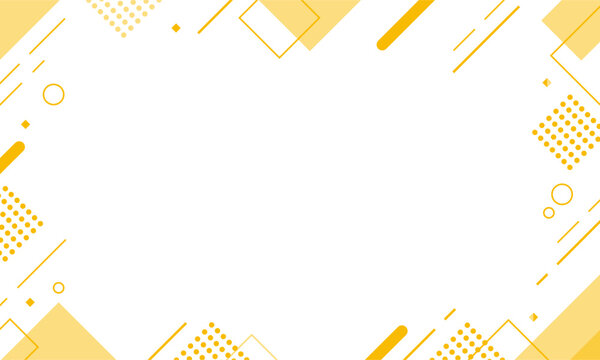 【オレンジ】幾何学模様背景・メンフィスのフレームパターン素材