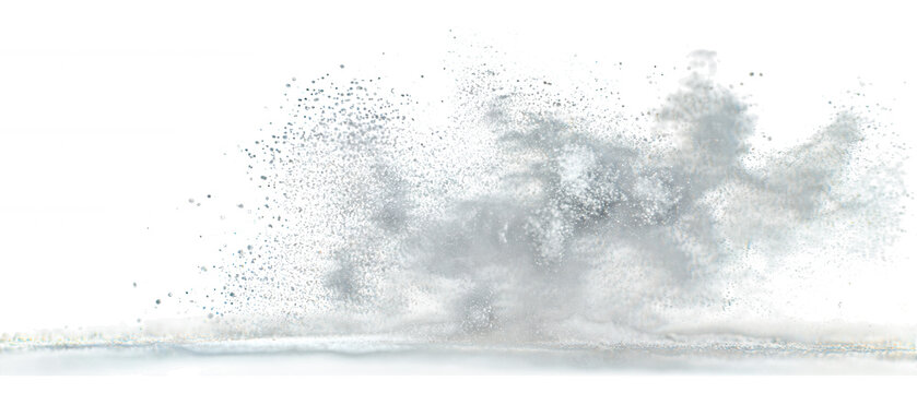 Dynamic ocean wave splash with tiny water droplets isolated on transparent background - Powered by Adobe
