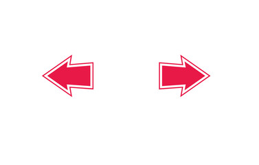 Two red arrows pointing in opposite directions on transparent background