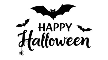 Fototapeta premium Spooky Halloween: An atmospheric Halloween greeting, adorned with intricately designed bats and a spider, evoking the essence of spooky season. 