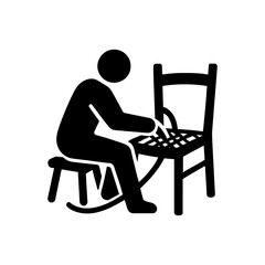 Fototapeta premium Wicker Chair Weaver Icon