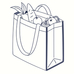reusable shopping bag simple outline
