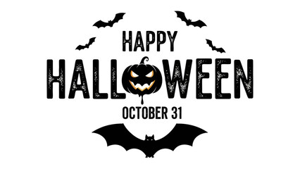 Spooky Season Greetings: Spooky Halloween greeting, featuring a carved pumpkin, bats, and a bold message. Embrace the chilling vibes of the holiday!