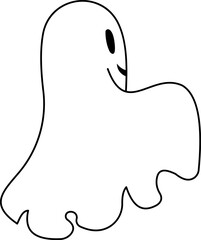 Flying ghost with a friendly expression