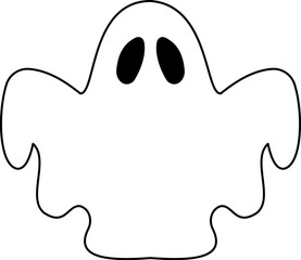 Classic spooky ghost with wavy arms