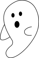 Surprised ghost with open mouth