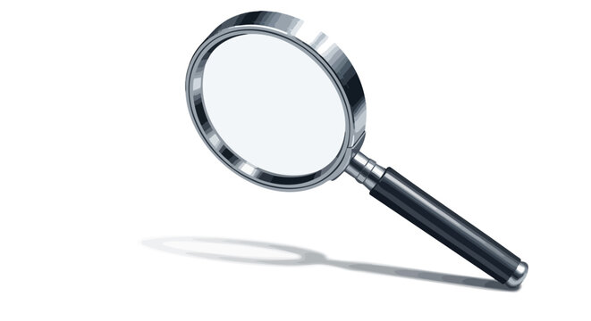 Professional metallic magnifying glass poised for detailed investigation, revealing hidden truths with precision and clarity.