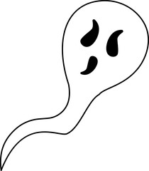 Simple spooky ghost with an elongated body