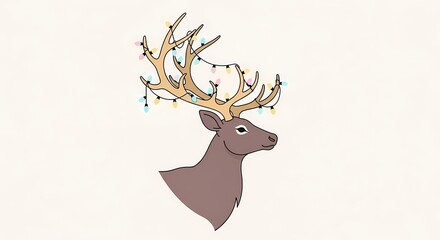 Decorative Deer Head with Colorful Christmas Lights for Festive Decor