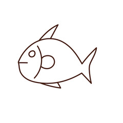 Single Line Drawing of Fish