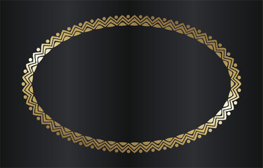 Elegant Golden Oval Frame on Dark Background.