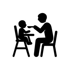 Fototapeta premium Father Feeding Baby icon