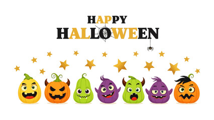 Happy Halloween Celebration: A colorful illustration for the happy Halloween concept