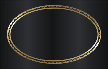 Golden Oval Frame on Dark Background.