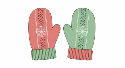 Charming Colorful Mittens with Snowflake Design for Winter Wear and Style