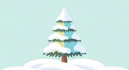 Snow-covered Pine Tree on Soft Background for Winter Decor Ideas