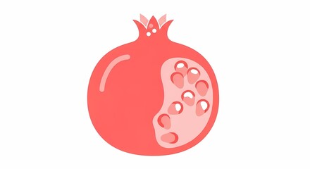 Vibrant Pomegranate Fruit Isolated on White Background for Healthy Eating