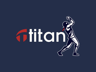 Obraz premium Powerful Spartan Warrior with Axe, Ready for Battle, for Titan Esports Logo