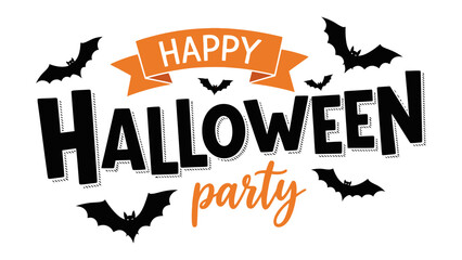 Spooky Halloween Celebration: A spirited design for a festive Halloween party, featuring bats and the vibrant colors associated with the spooky season. A fun invitation, perfect for announcements.