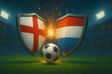 England vs Netherlands shields clash with sparks.