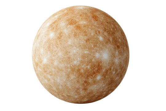 Detailed view of mercury's rocky surface with craters and texture, cut out