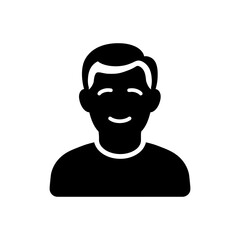 👨‍🦱Youth happy face icon
