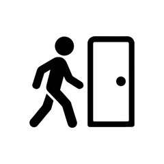 Man leaving a room icon