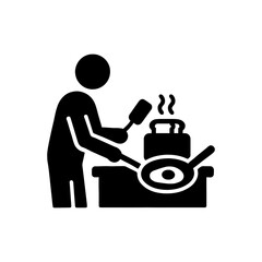Man cooking a meal icon