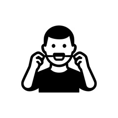 Man flossing teeth icon