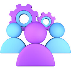 Team Management Smooth 3D Illustration