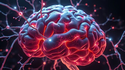 Fototapeta premium Crystalline lithium structures branching like neurons through aged brain tissue.