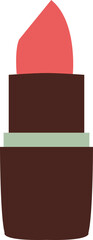 Simple Illustration of a Lipstick in Dark Brown and Coral Colors.