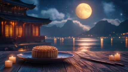Moon cake for Mid Autumn festival, Thanks Giving Day, Korean Traditional Food,full moon, Moon festival, traditional Korean.