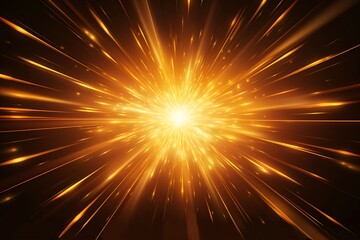 Yellow star explosion effect on a dark background. Glowing rays, golden flash, abstract energy, fast movement. Light effect for posters and banners.