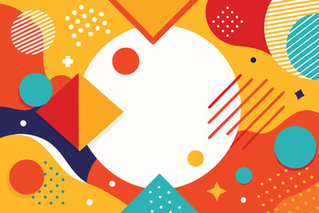 Colorful Abstract Geometric Background with Circle Triangles and Dots for Creative Designs
