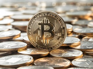 Bitcoin Cryptocurrency Background Template