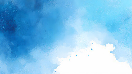 A modern watercolor background featuring a central expanse of untouched white space framed by gently feathered blue hues in the corners. The pigments vary in saturation, creating artistic textures