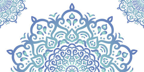 Elaborate Mandala Top and Corner Border