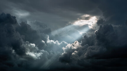 The sky is dark and cloudy