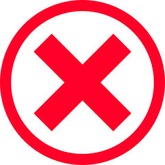 Red cross mark outline symbol