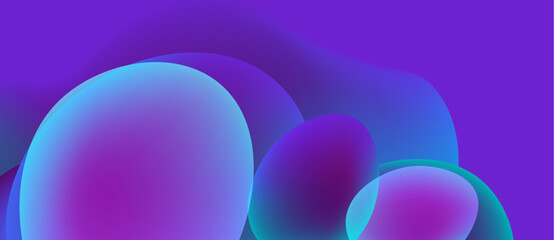 Abstract shapes, vibrant colors blend. Purple, blue hues create soft gradients, smooth transitions. Minimalist design, modern aesthetic.