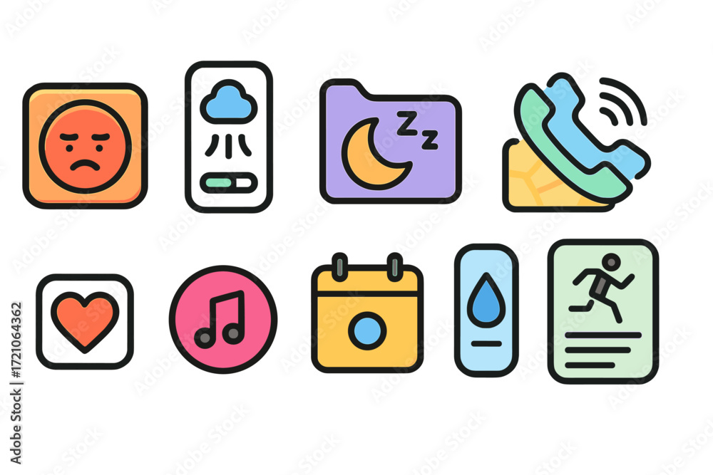 Wall mural essential user interface icon set. flat style for apps and web design.