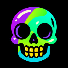 Fototapeta premium Glowing Skull Pirate Logo
