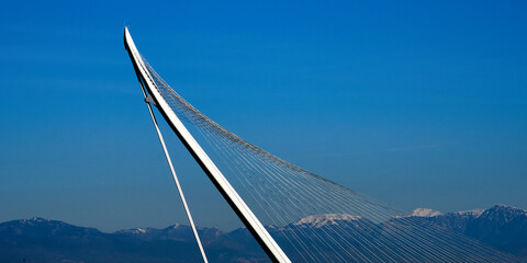 Modern bridge detail in Cosenza, Calabria, Italy