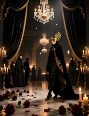 Elegant Gothic Halloween Masquerade Ball Background ball