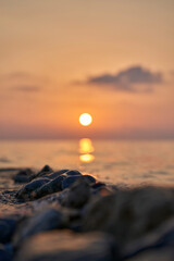 Serene sunset over calm sea