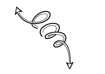 Abstract swirling lines with arrows forming a flowing diagram